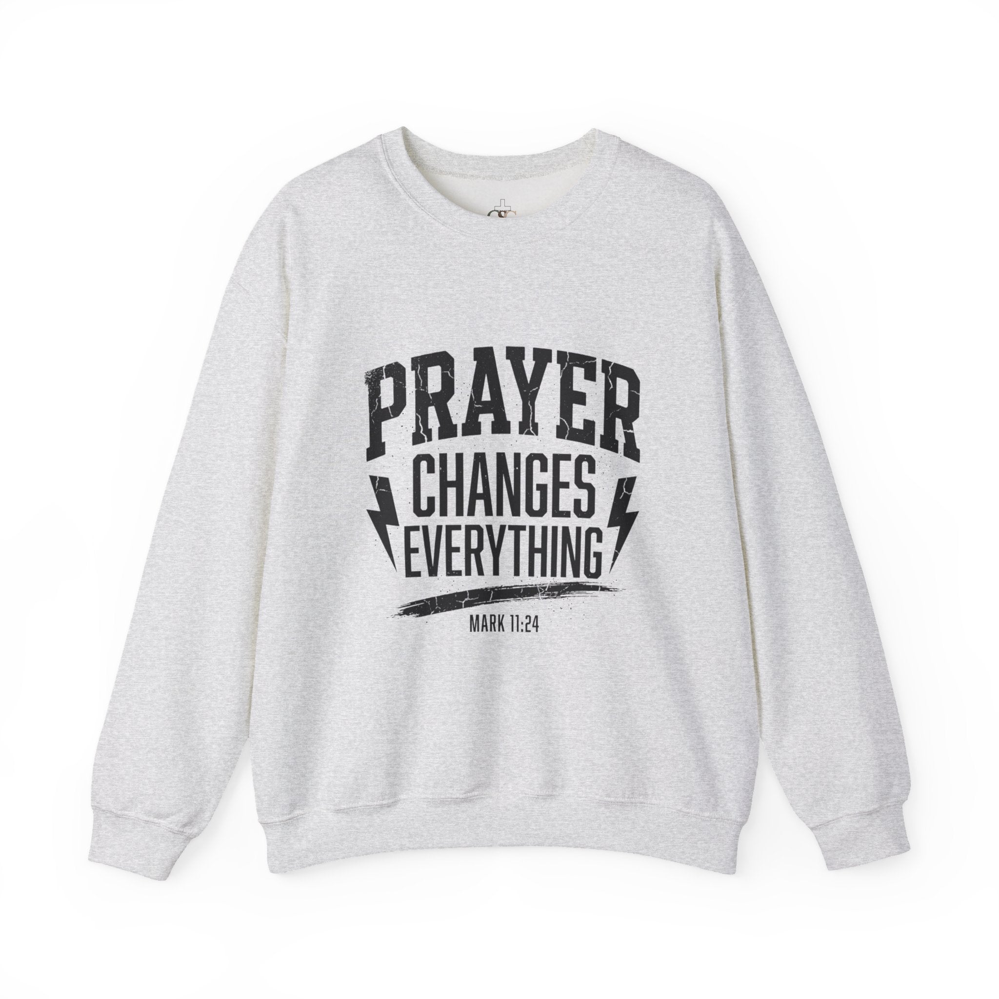 Prayer Changes Everything Crewneck Sweatshirt | Christian Streetwear, Vintage Athletic Lettering
