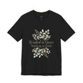 Washed in Grace Floral Tee – "Walking in Faith" Christian T-Shirt