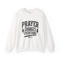 Prayer Changes Everything Crewneck Sweatshirt | Christian Streetwear, Vintage Athletic Lettering