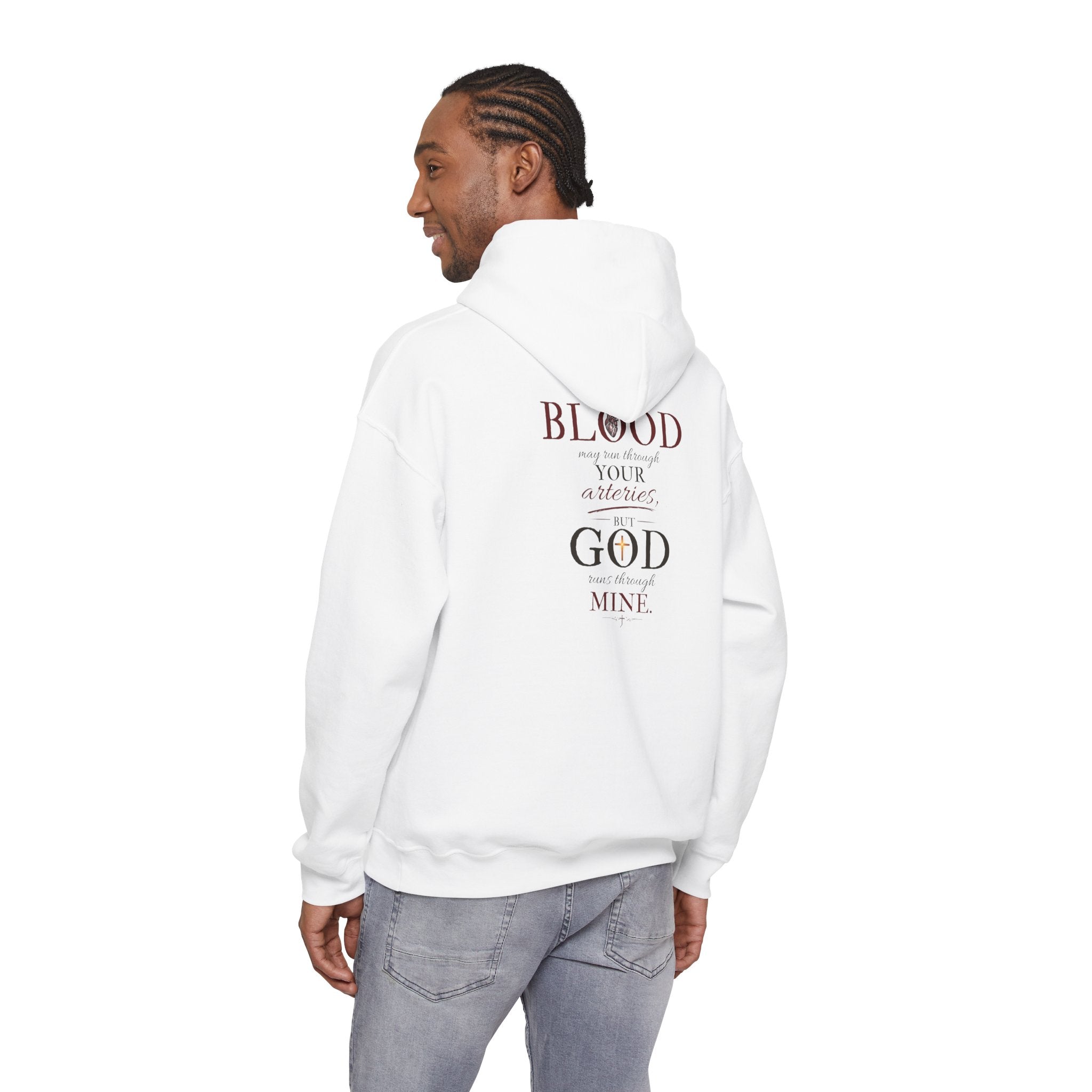 Blood of God faith typography Hoodie | Christian scripture sweatshirt