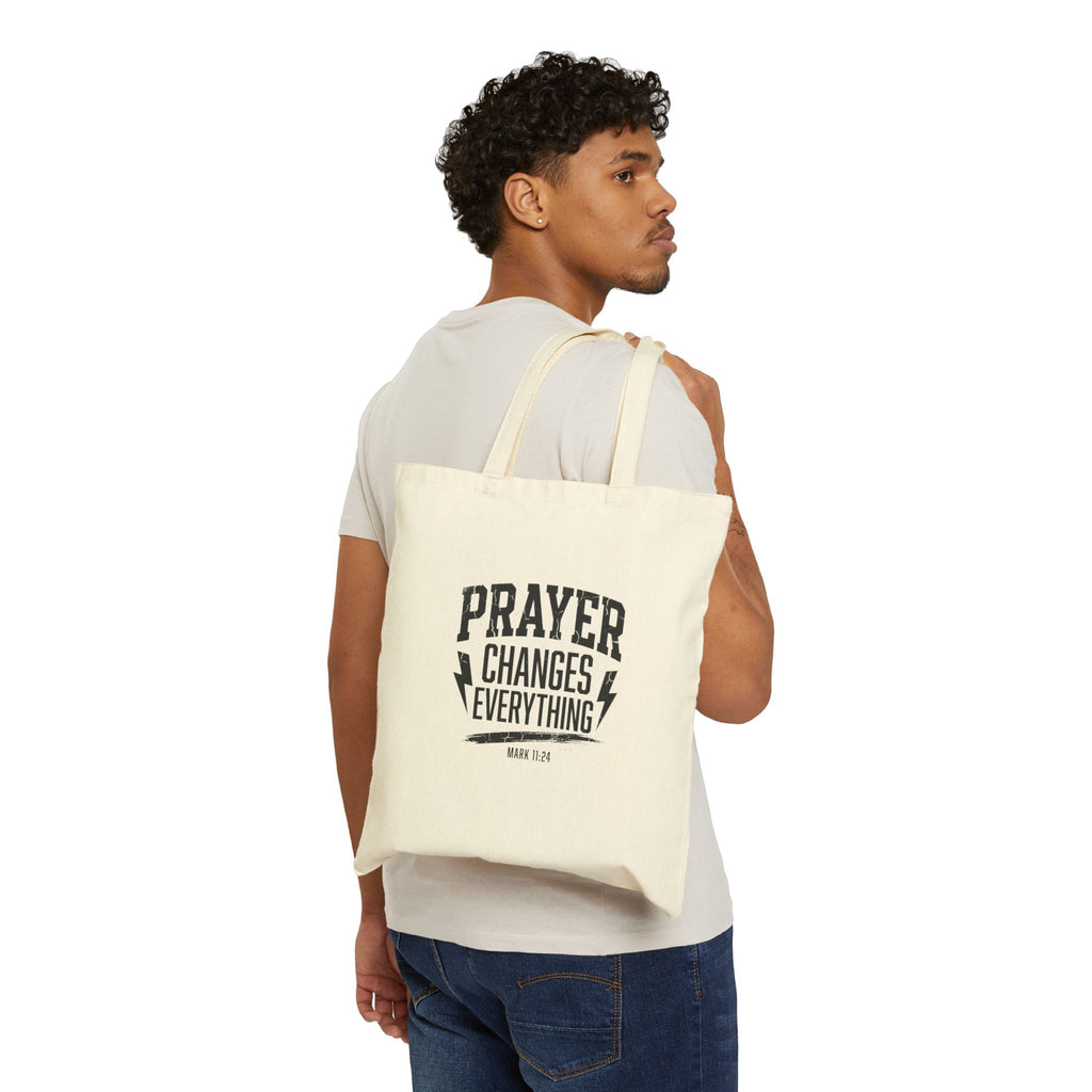 Prayer Changes Everything Tote | Christian Streetwear, Vintage Arch Typography