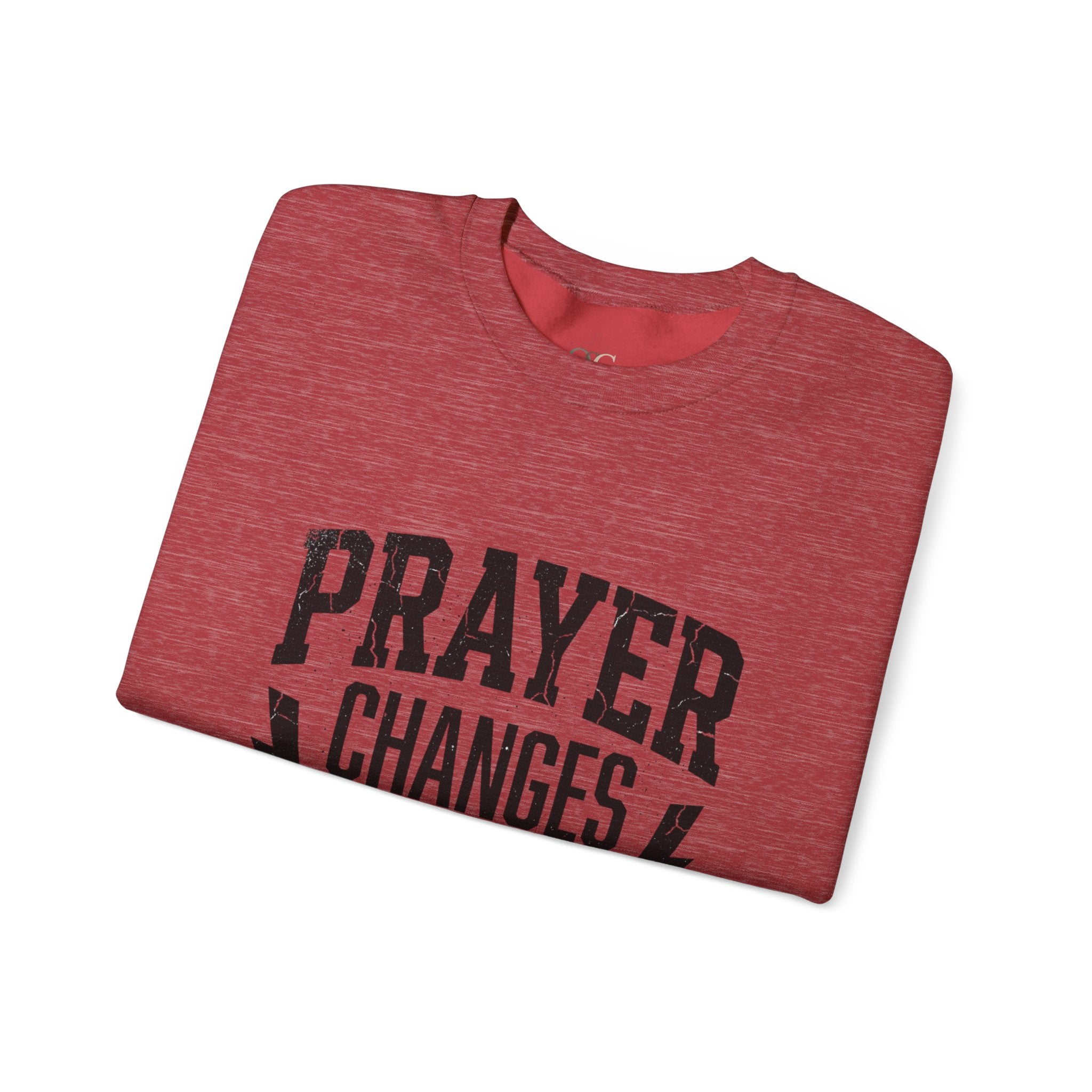 Prayer Changes Everything Crewneck Sweatshirt | Christian Streetwear, Vintage Athletic Lettering