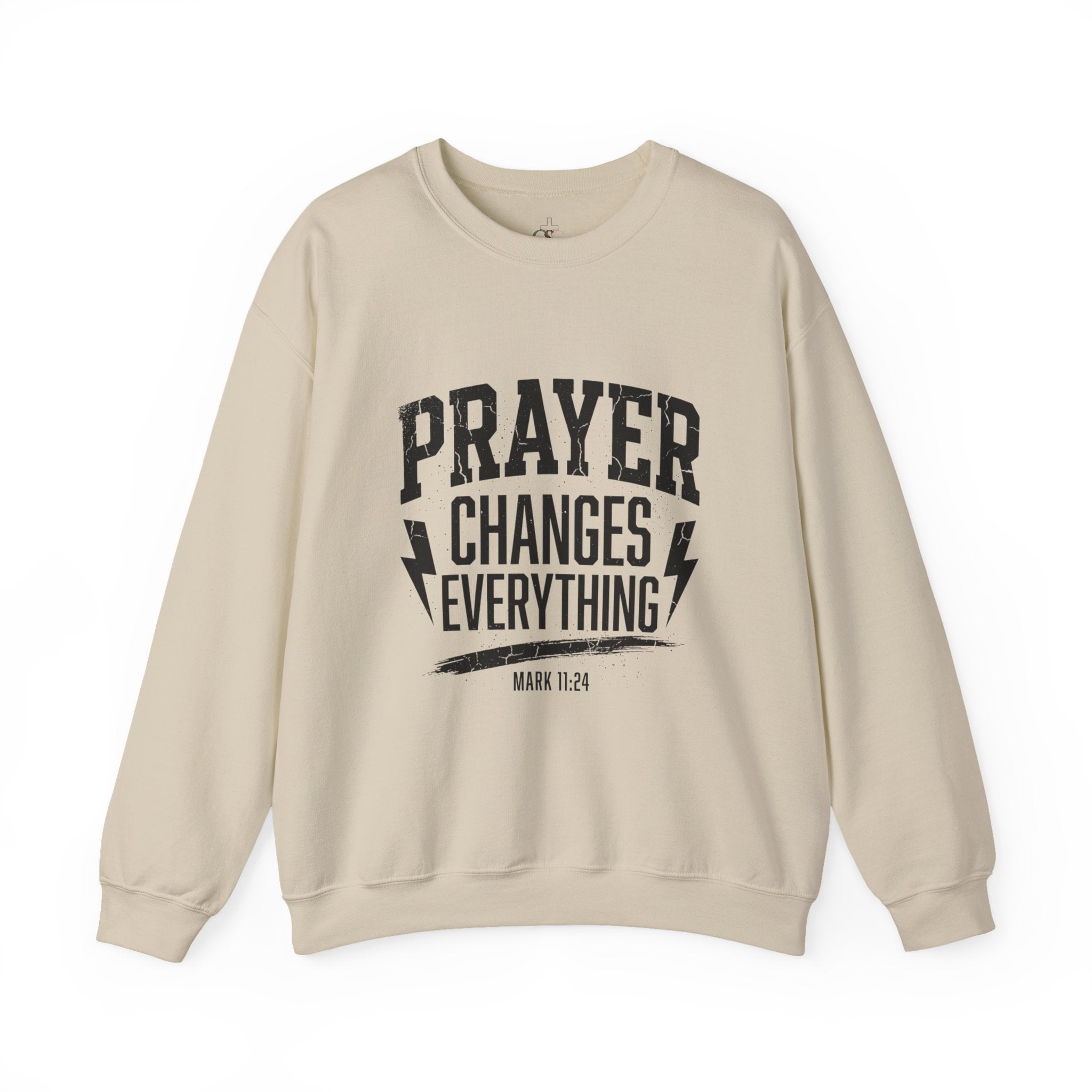 Prayer Changes Everything Crewneck Sweatshirt | Christian Streetwear, Vintage Athletic Lettering