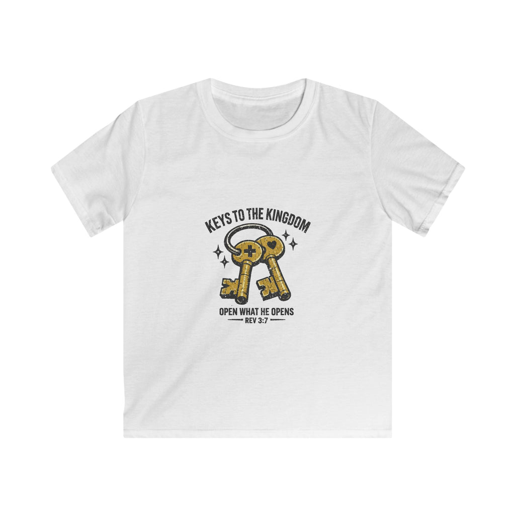 Kids Tee — "Keys to the Kingdom" Christian Bible Verse Shirt (Rev 3:7)