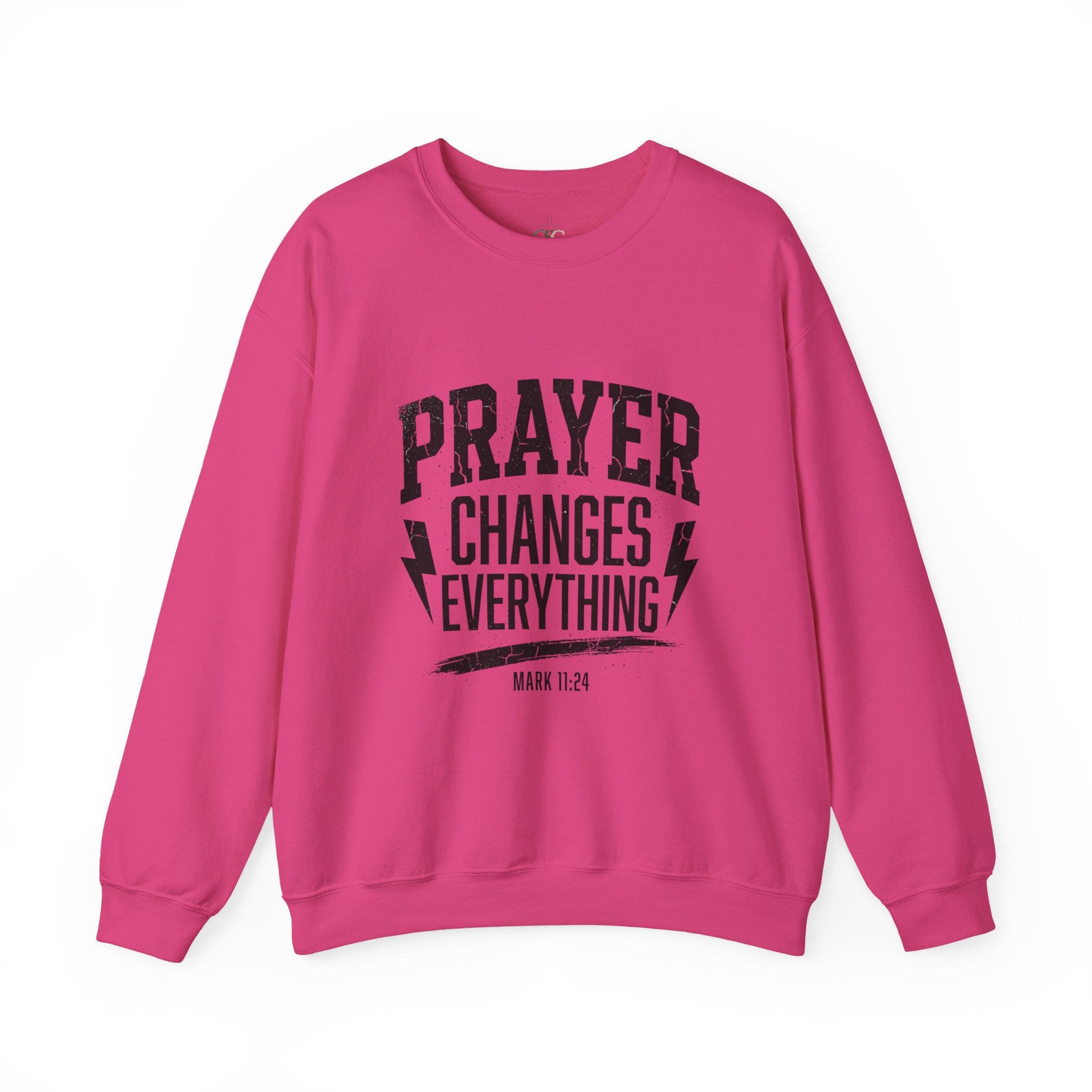 Prayer Changes Everything Crewneck Sweatshirt | Christian Streetwear, Vintage Athletic Lettering