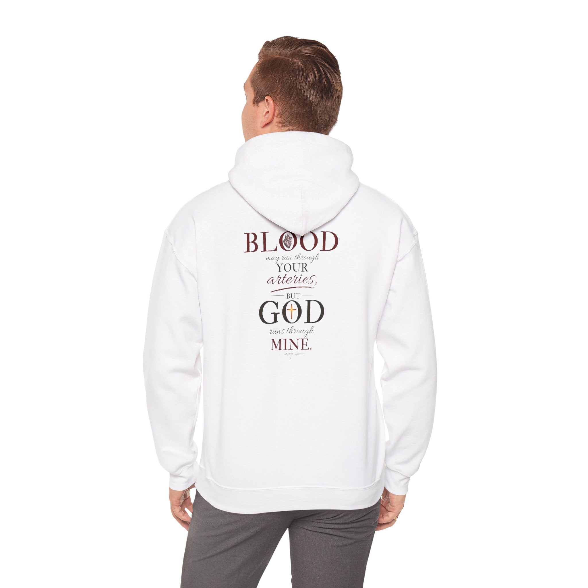 Blood of God faith typography Hoodie | Christian scripture sweatshirt