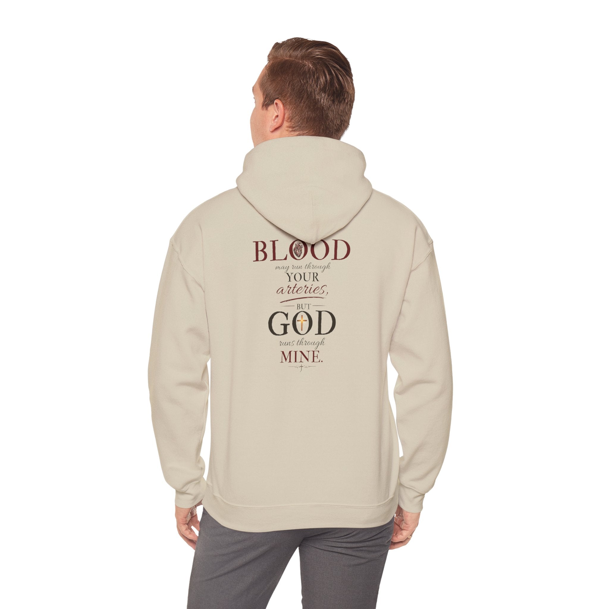 Blood of God faith typography Hoodie | Christian scripture sweatshirt